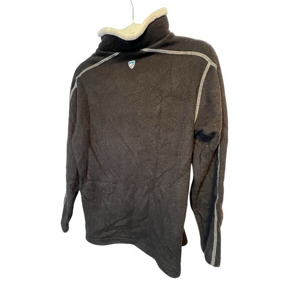 KUHL Alfpaca Fleece Grey 1/4 Zip Sweater Sherpa Collar Pullover Men's‎ MEDIUM - Picture 2 of 12